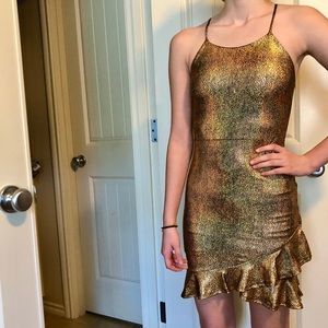 🌟NEW🌟 Route 3 Gold Bodycon Dress